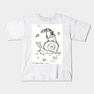 Top Hat Ape Rides Giant Snail Kids T-Shirt